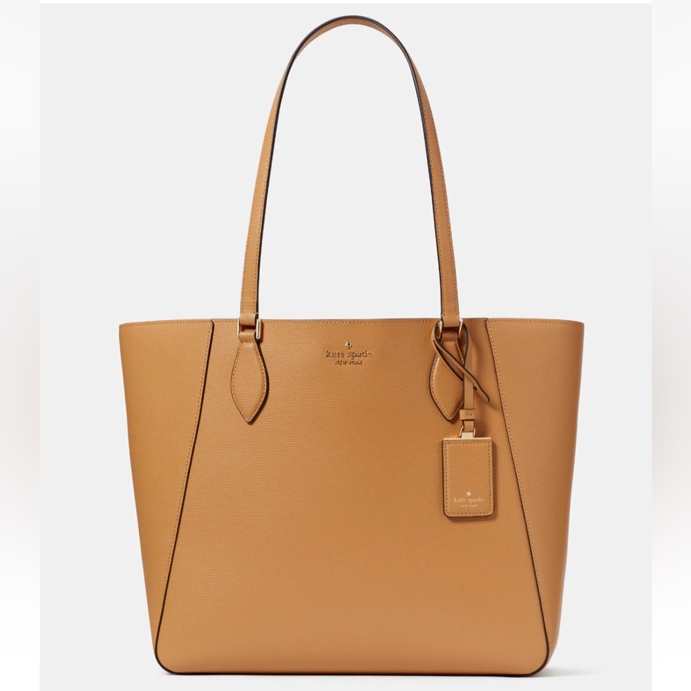 New Kate Spade Poppy Large Leather Tote Tiramisu Mousse